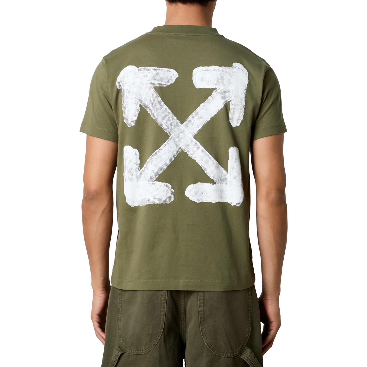 OFF-WHITE Spray Arrow Slim S/S Tee Winter Moss/White (SS25)