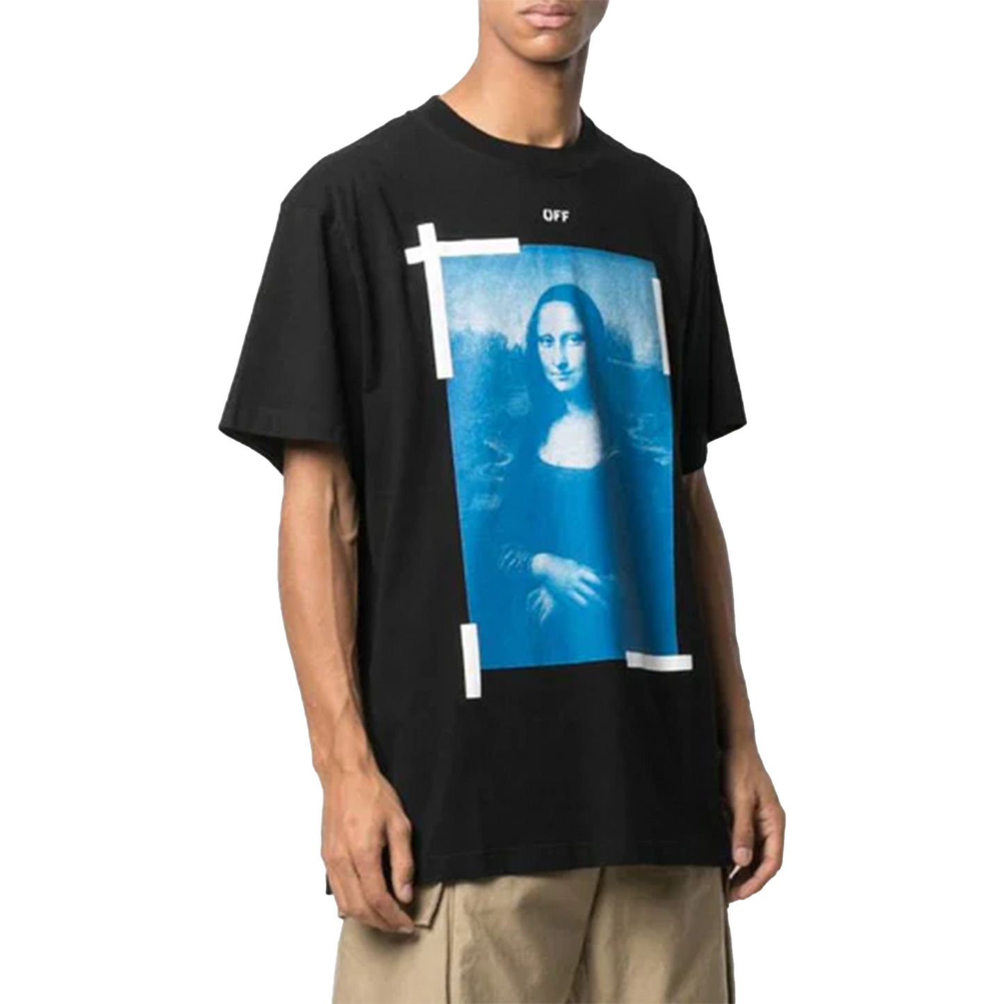 OFF-WHITE Blue Monalisa S/S Oversize Tee Black White (SS21)