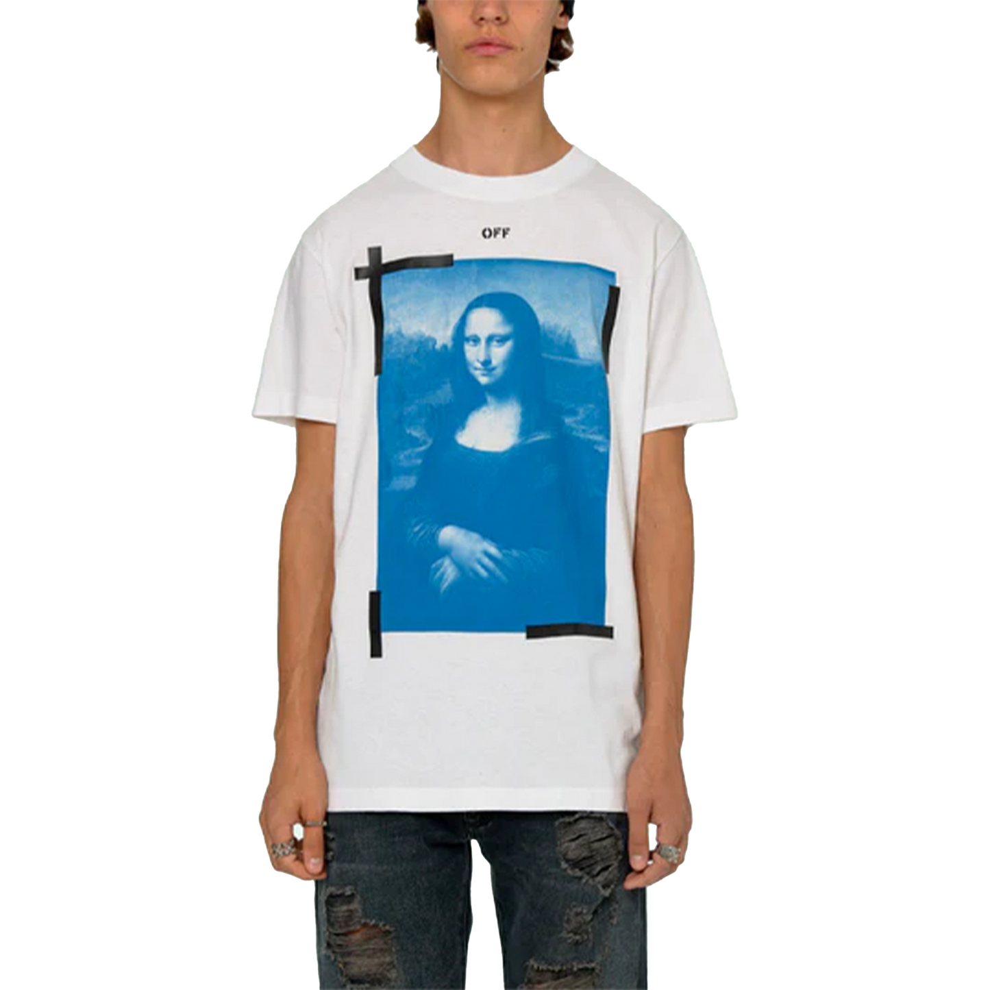 OFF-WHITE Blue Monalisa S/S Slim Tee White Black (SS21)