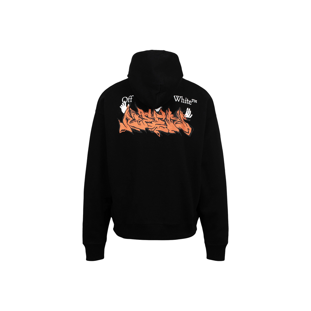 OFF-WHITE Neen Off-White Logo Skate Slim Hoodie Black Orange (SS22)