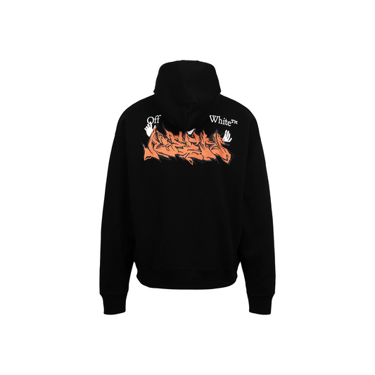 OFF-WHITE Neen Off-White Logo Skate Slim Hoodie Black Orange (SS22)