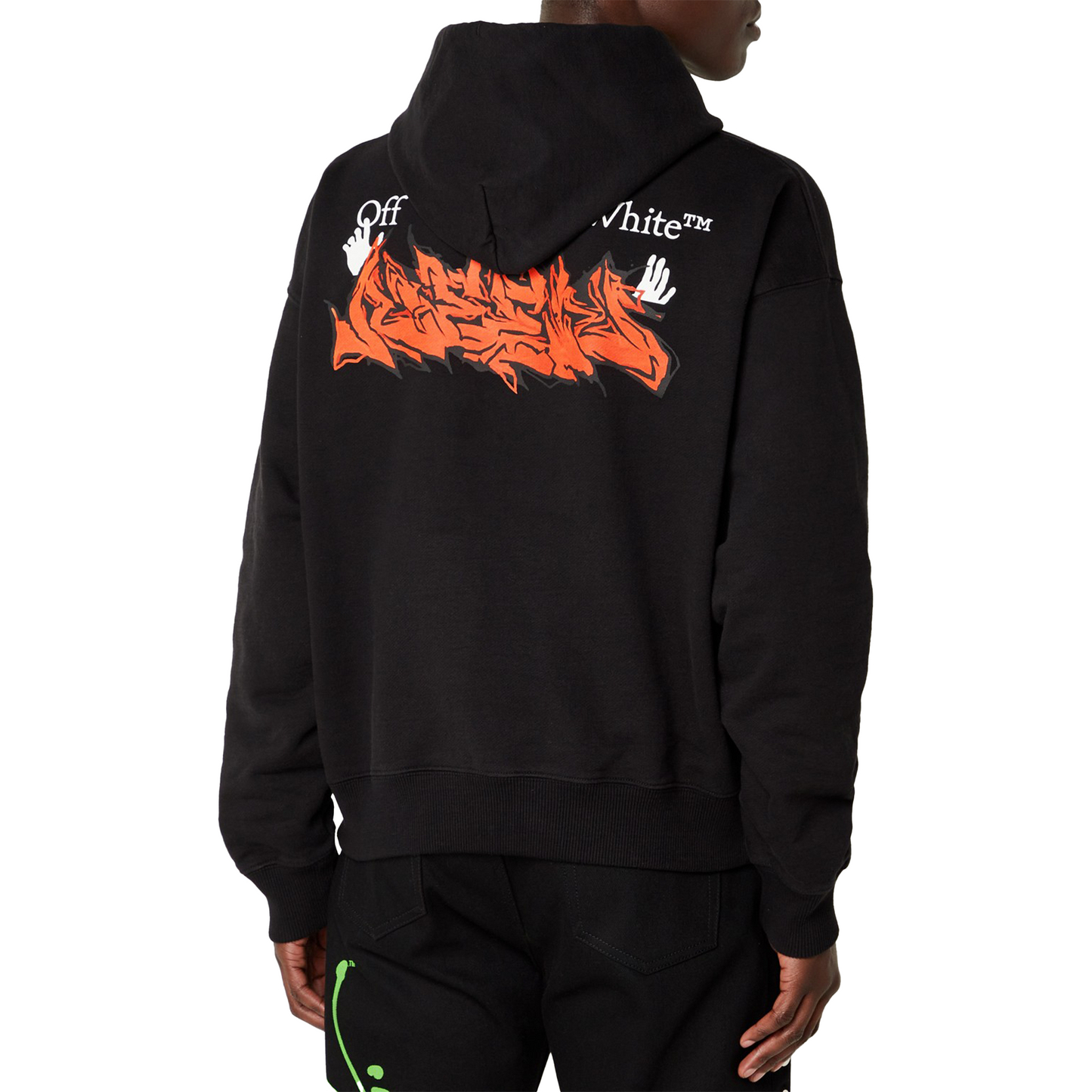 OFF-WHITE Neen Off-White Logo Skate Slim Hoodie Black Orange (SS22)