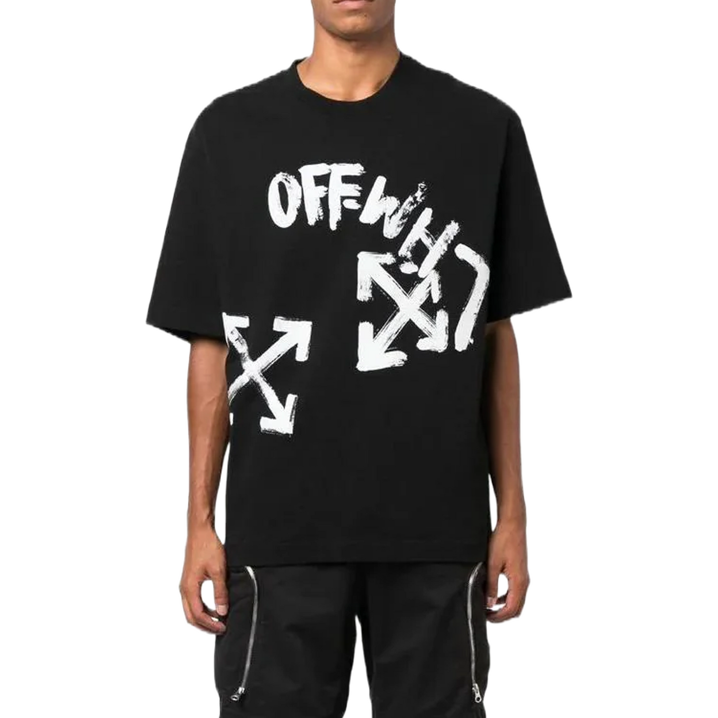 OFF-WHITE Paint Script Oversized Skate S/S Tee Black/White (FW22)