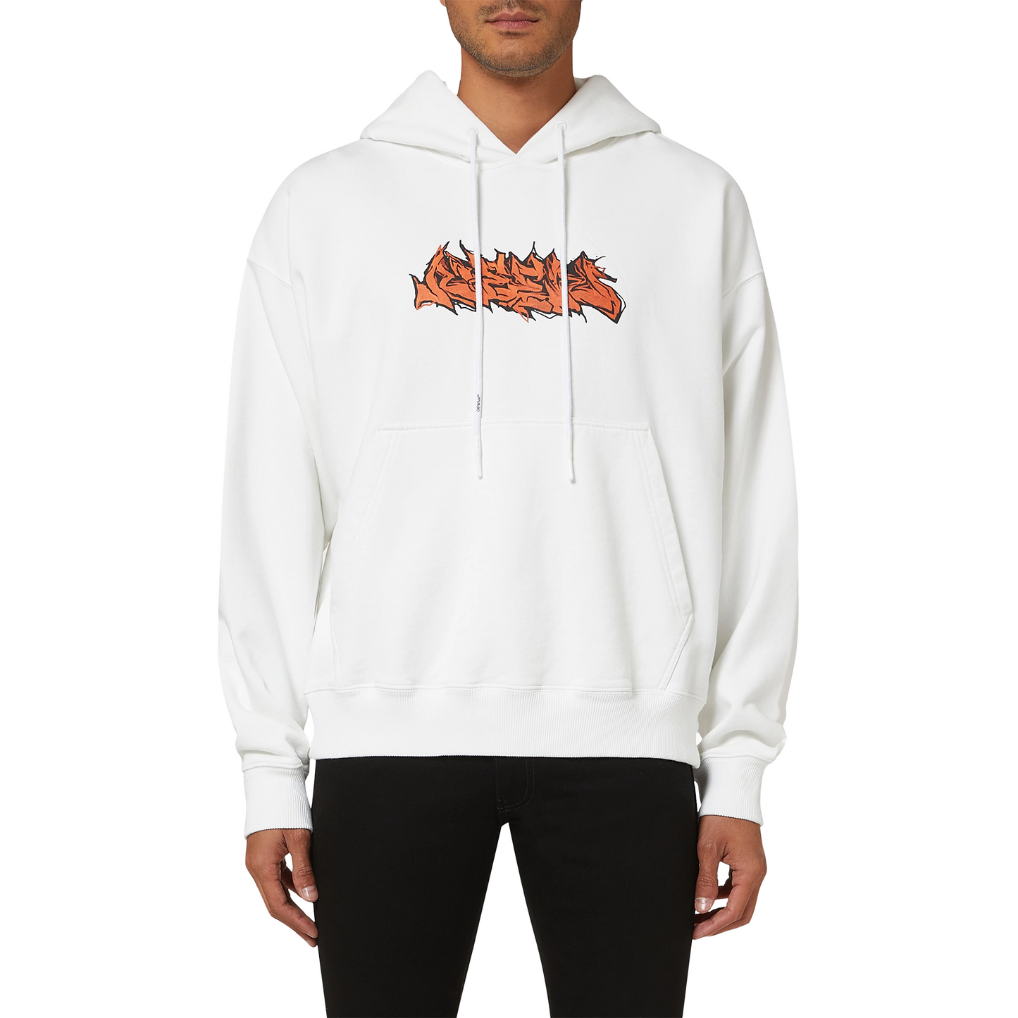 OFF-WHITE Neen Graffiti Skate Hoodie White/Orange (SS22)