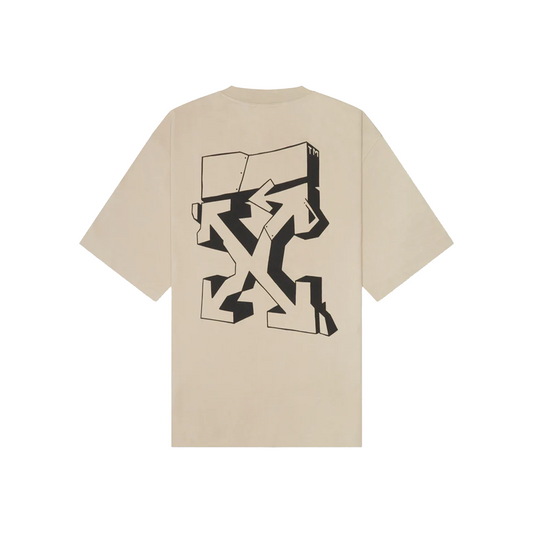 OFF-WHITE Graffiti Outline Oversized Skate S/S Tee Dark Sand/Black (SS22)