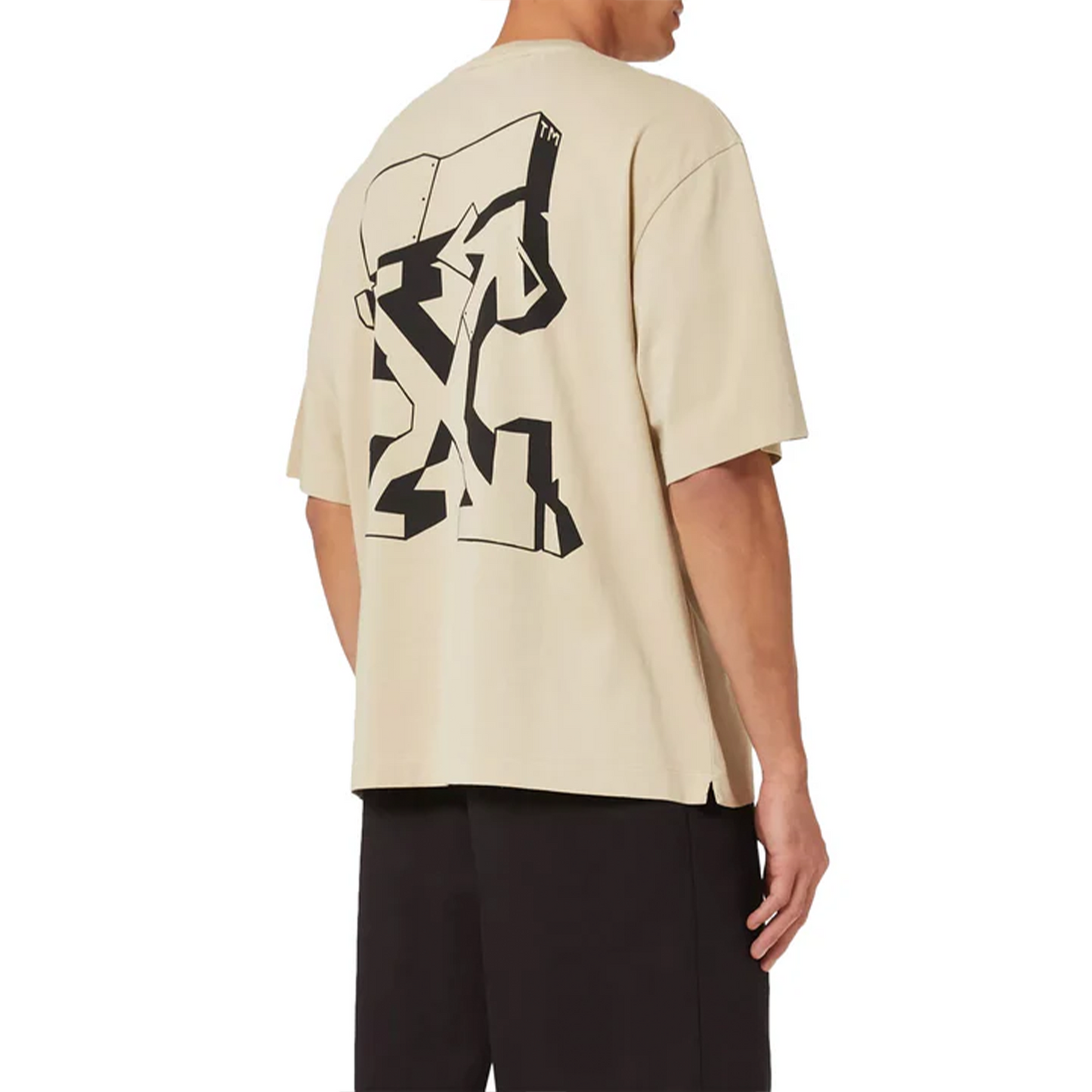 OFF-WHITE Graffiti Outline Oversized Skate S/S Tee Dark Sand/Black (SS22)