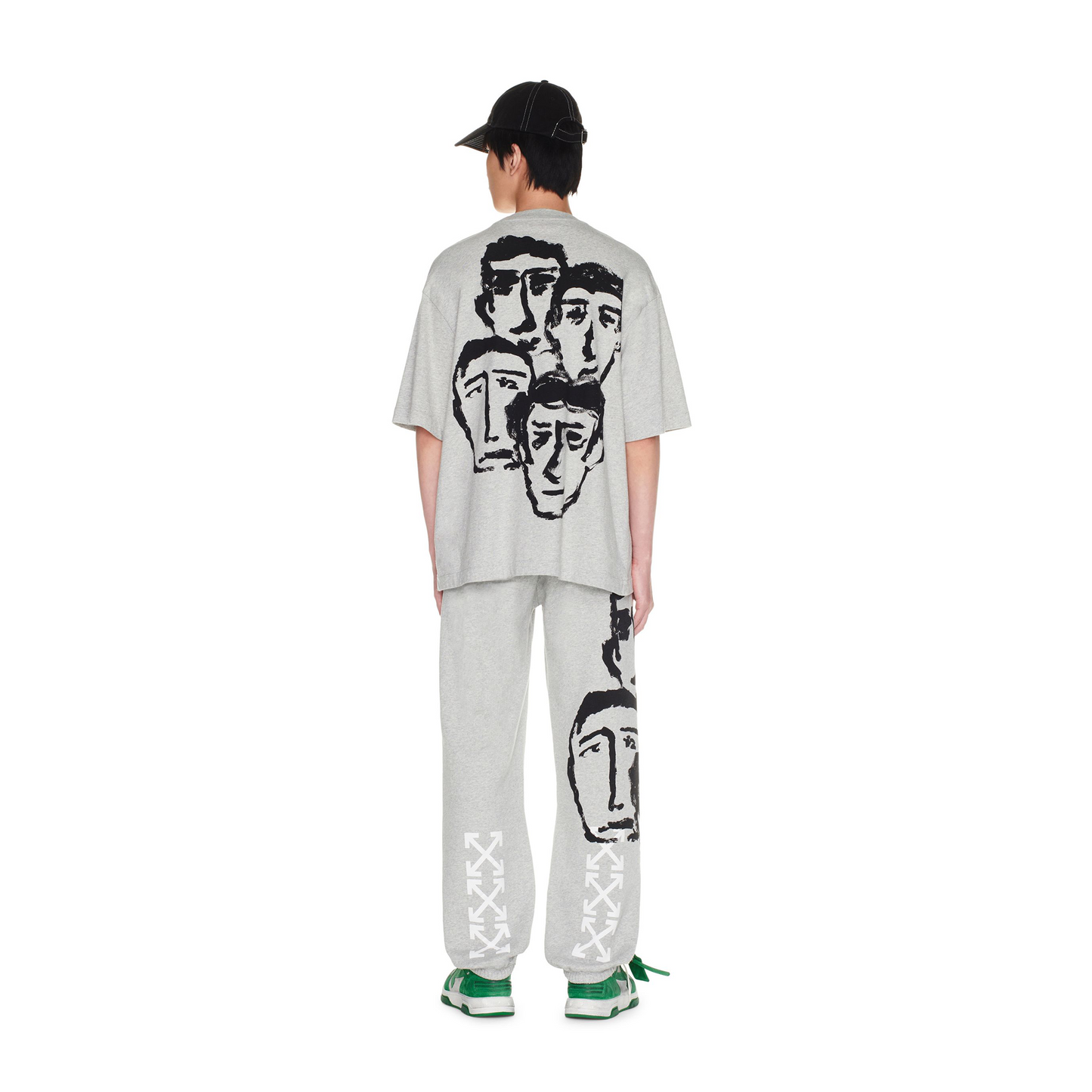 OFF-WHITE Faces Oversized Skate S/S Tee Melange Grey/Black (SS23)