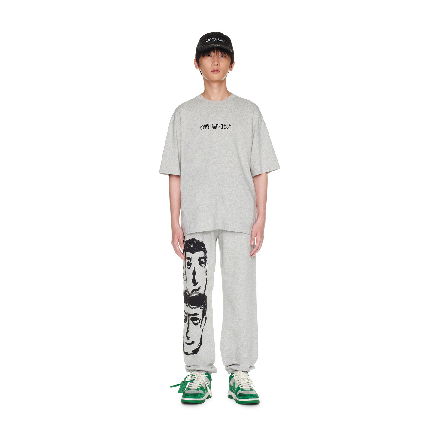 OFF-WHITE Faces Oversized Skate S/S Tee Melange Grey/Black (SS23)