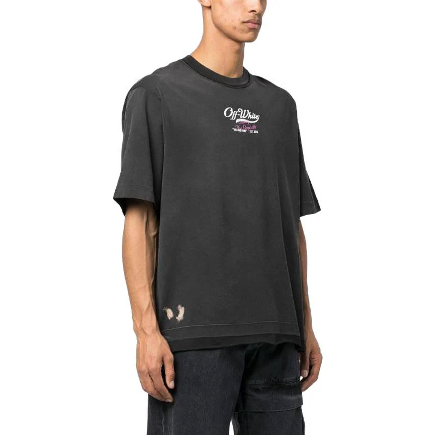 OFF-WHITE Wave Off Raw Oversized Skate S/S Tee Black/White (SS23)