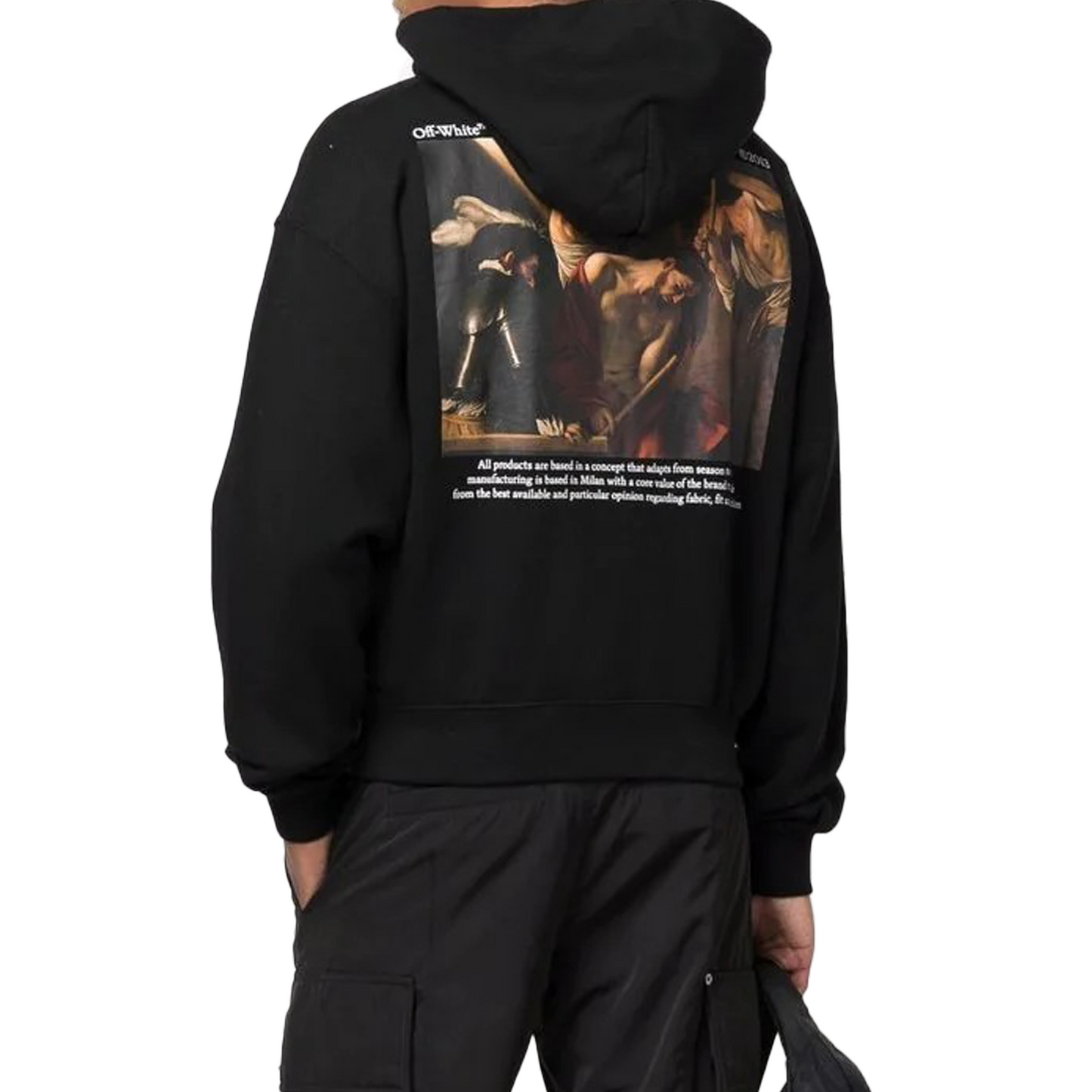 OFF-WHITE Caravaggio Crowning Oversized Hoodie Black/White (SS22)