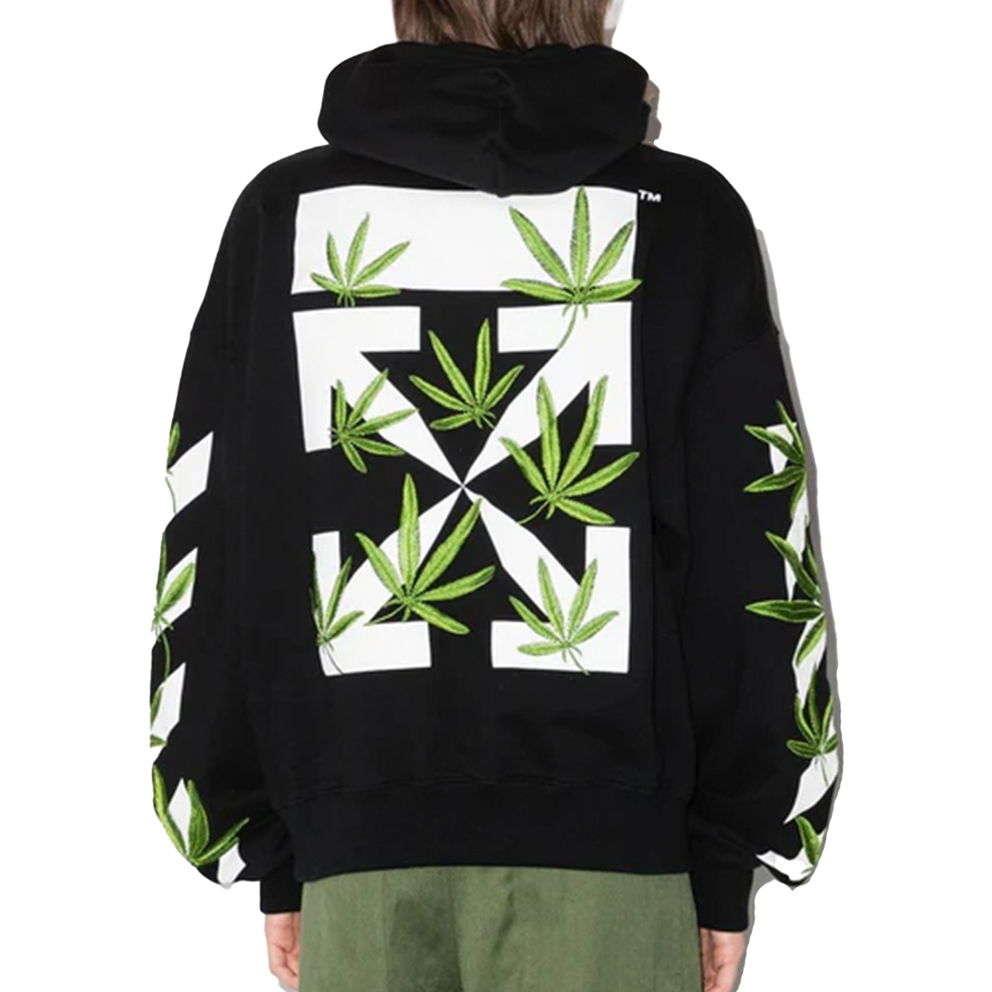 OFF-WHITE Weed Arrows Oversized Hoodie Black/Green (SS22)