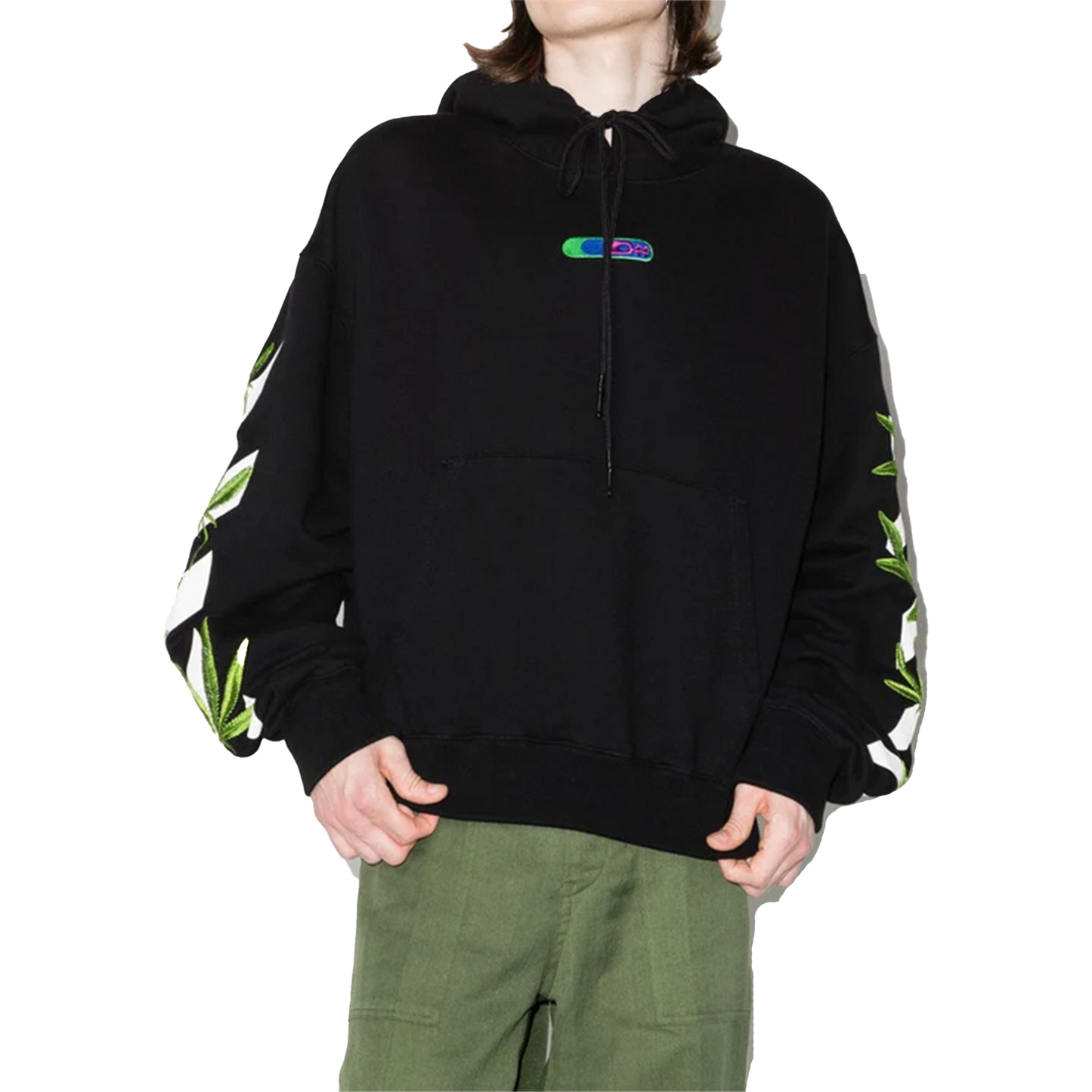 OFF-WHITE Weed Arrows Oversized Hoodie Black/Green (SS22)