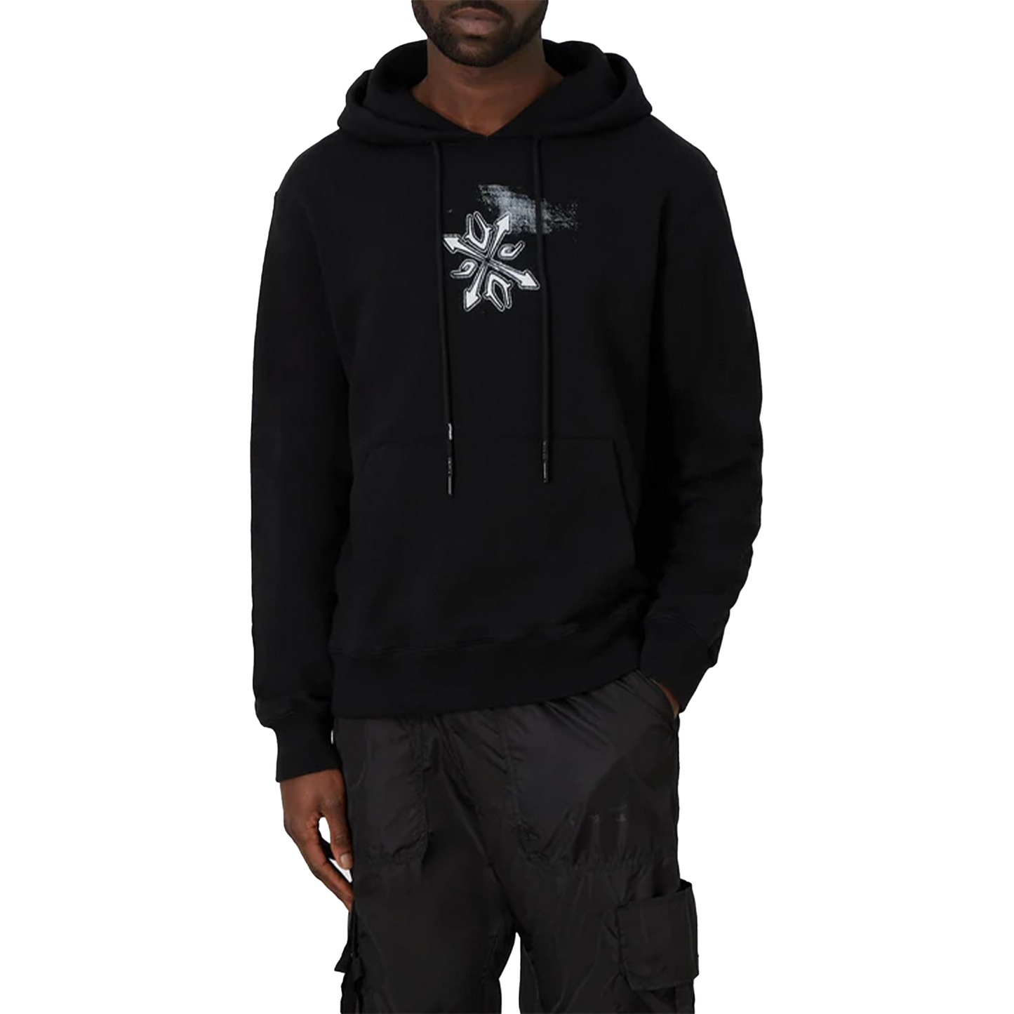 OFF-WHITE Tribal Type Extra Long Hoodie Black/White (SS22)