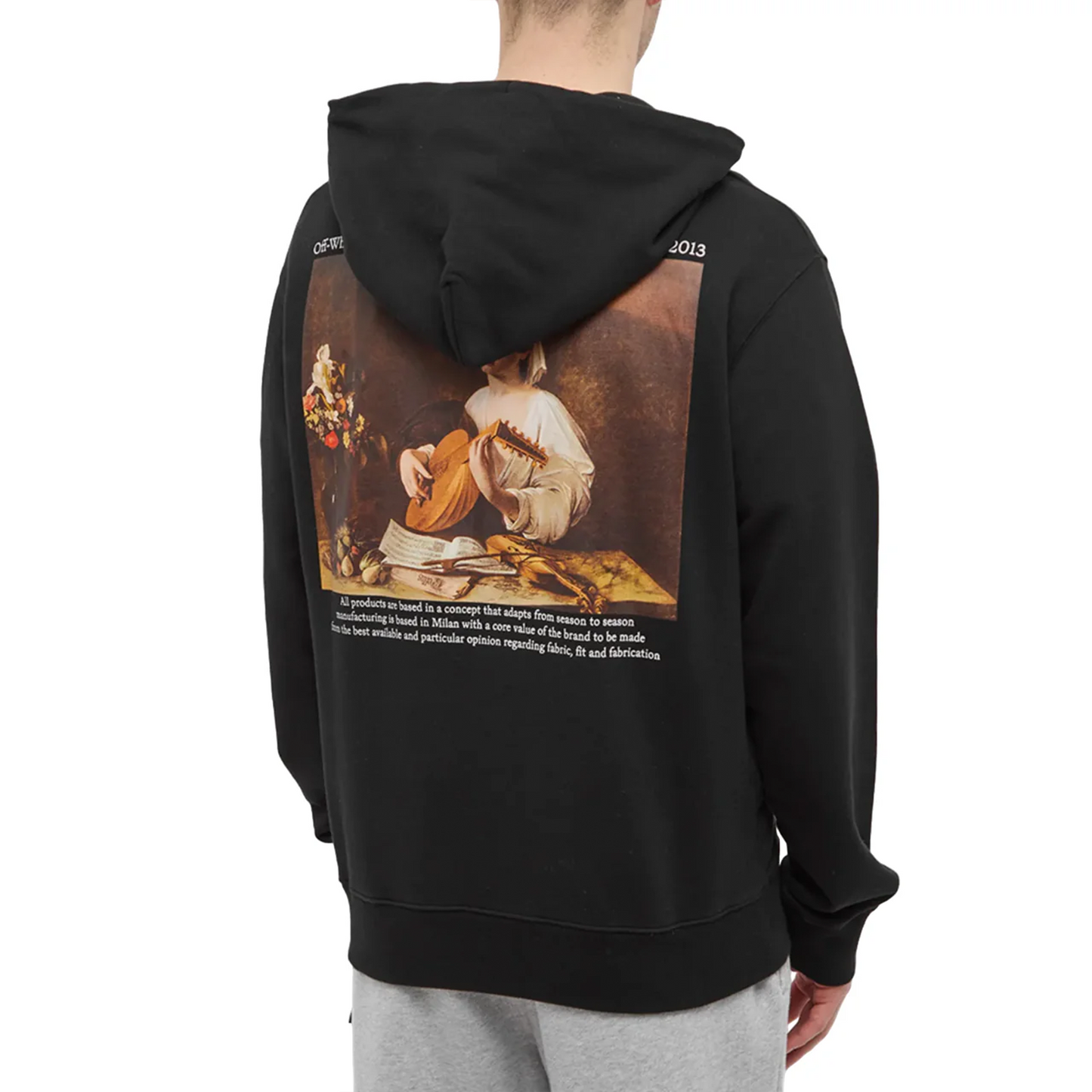 OFF-WHITE Caravaggio Lute Slim Hoodie Black/White (SS22)