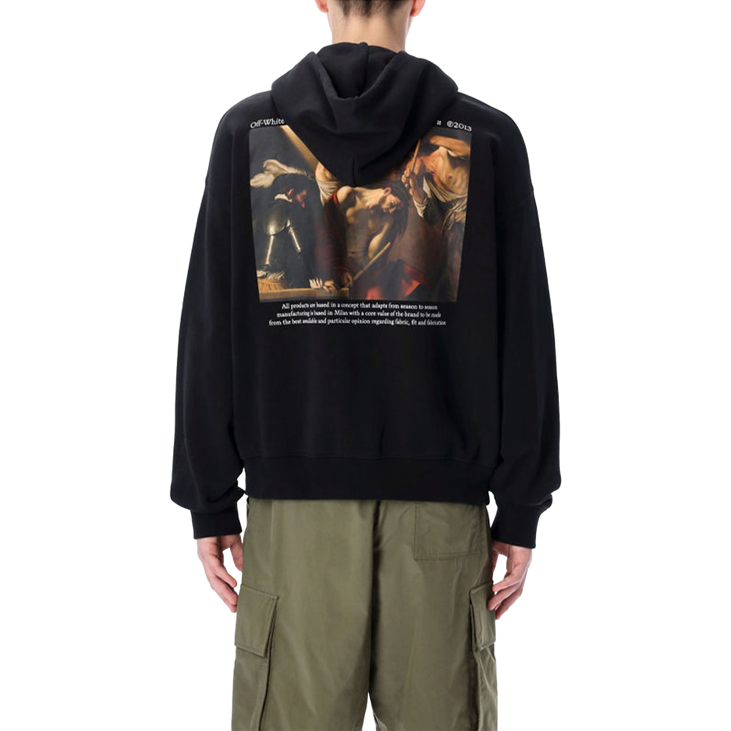 OFF-WHITE Caravaggio Crowning Zip Skate Hoodie Black/White (SS22)