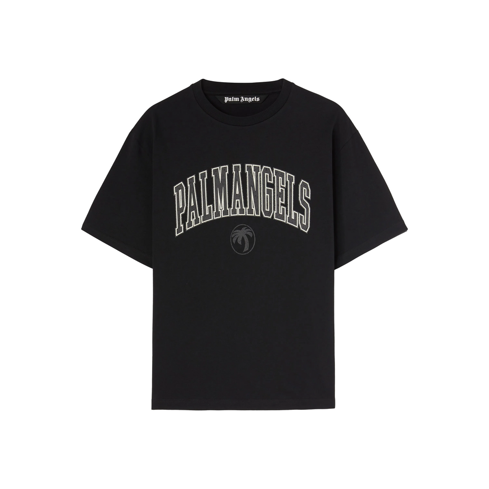 PALM ANGELS College Palm Slim Tee Black/Vintage Black (SS25)