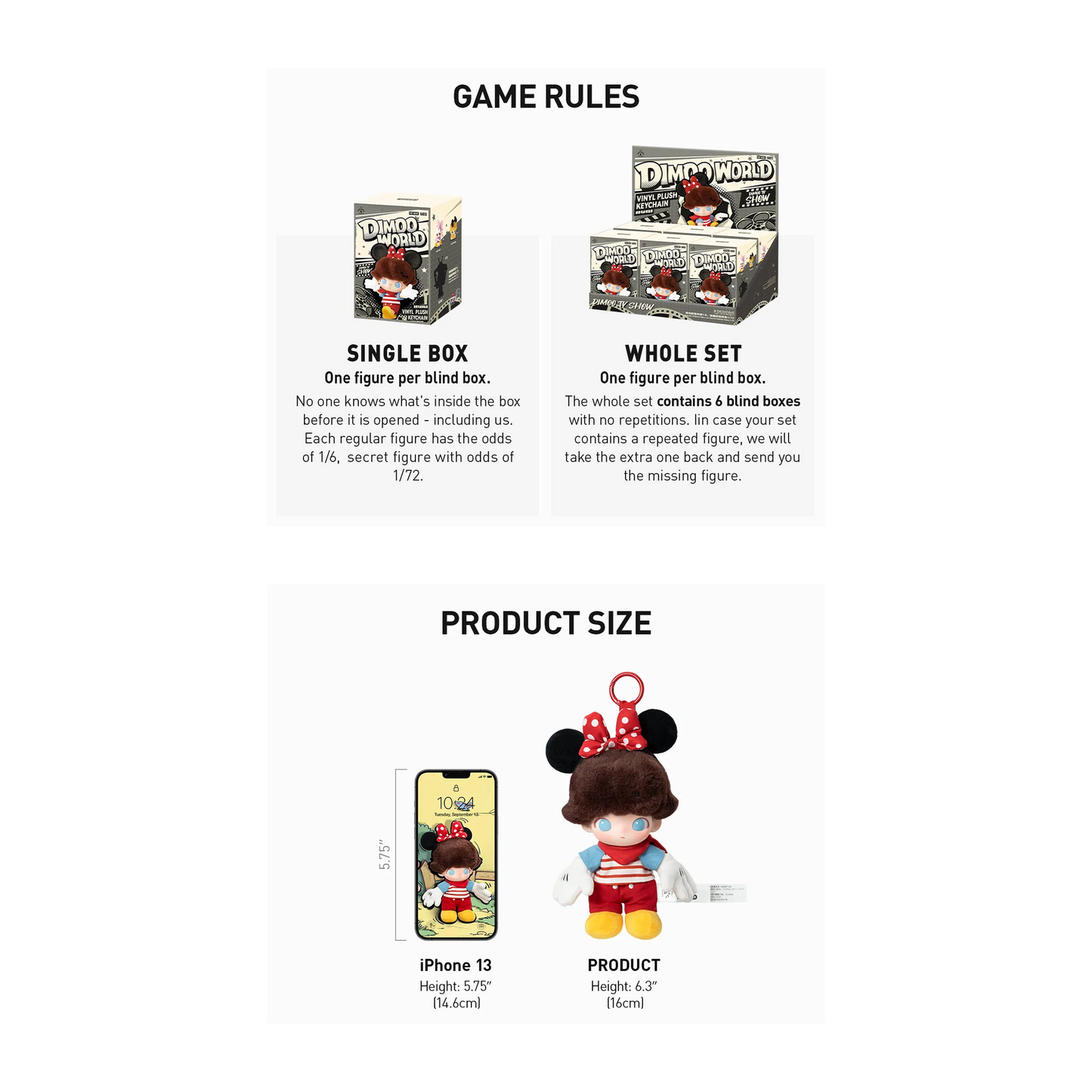 POP MART DIMOO WORLD × DISNEY Series-Vinyl Plush Keychain Blind Box