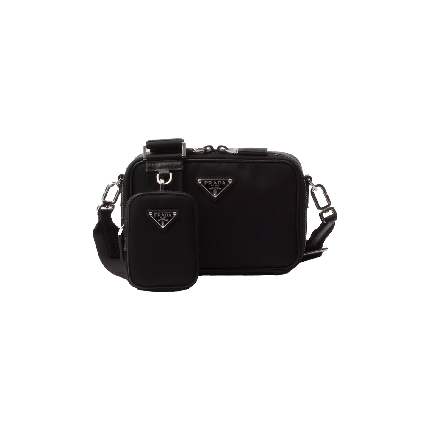 PRADA Brique Re Nylon and Saffiano Leather Bag Black (SS24)