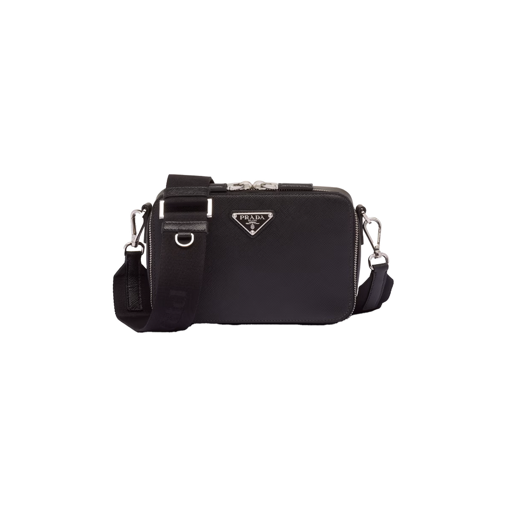 PRADA Saffiano Leather Shoulder Bag Black (SS24)