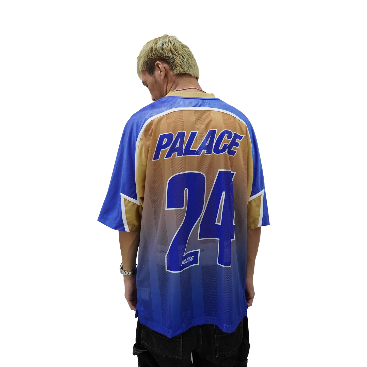 Palace Meshy Stripe Jersey Blue/Gold (FW24)