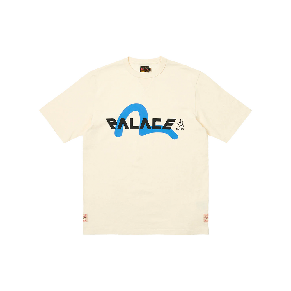 Palace x Evisu Contrasting Logo Print Tee White