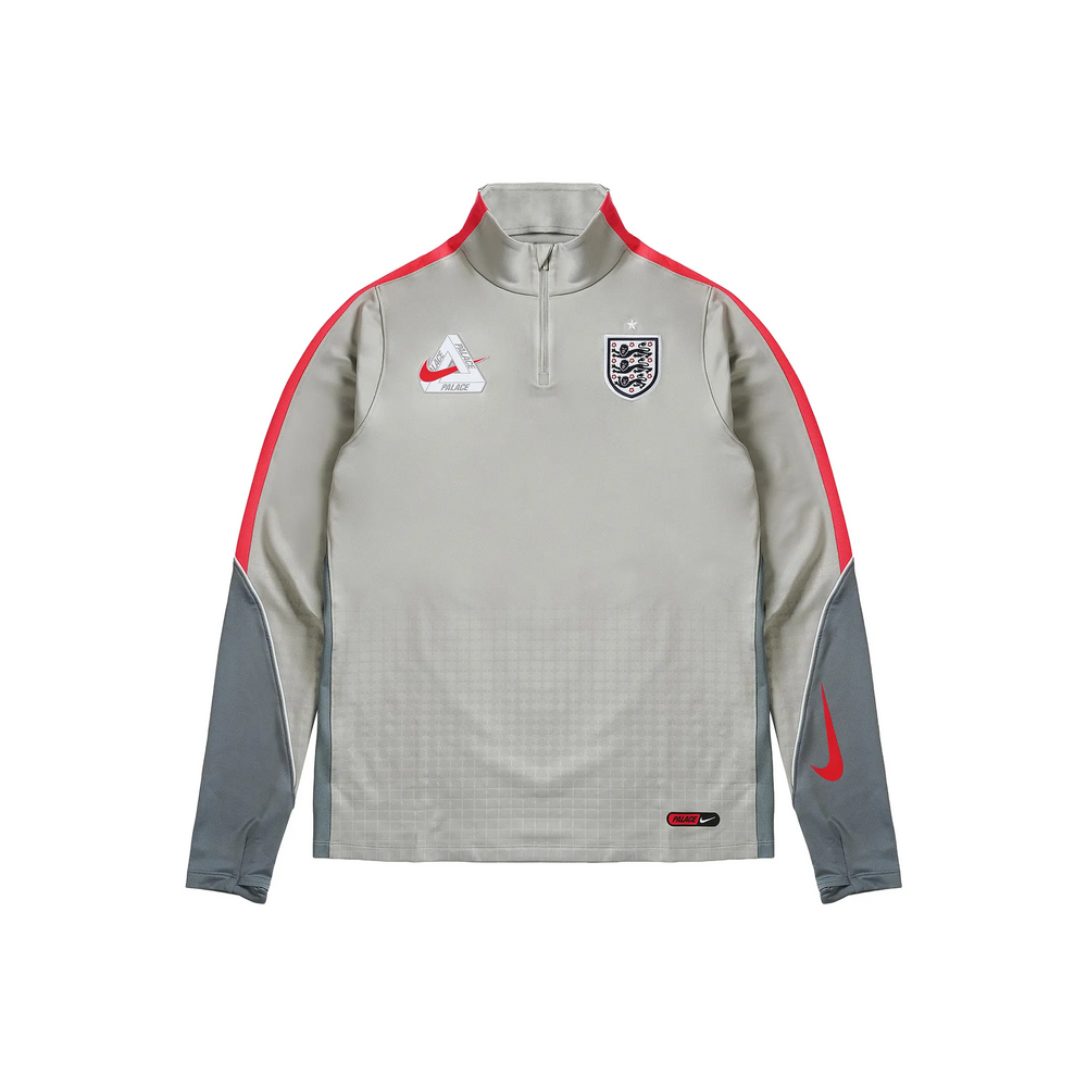 Nike x Palace England Dri-FIT Strike Drill Top Pewter Grey/Cool Grey/Bright Crimson (SS26)