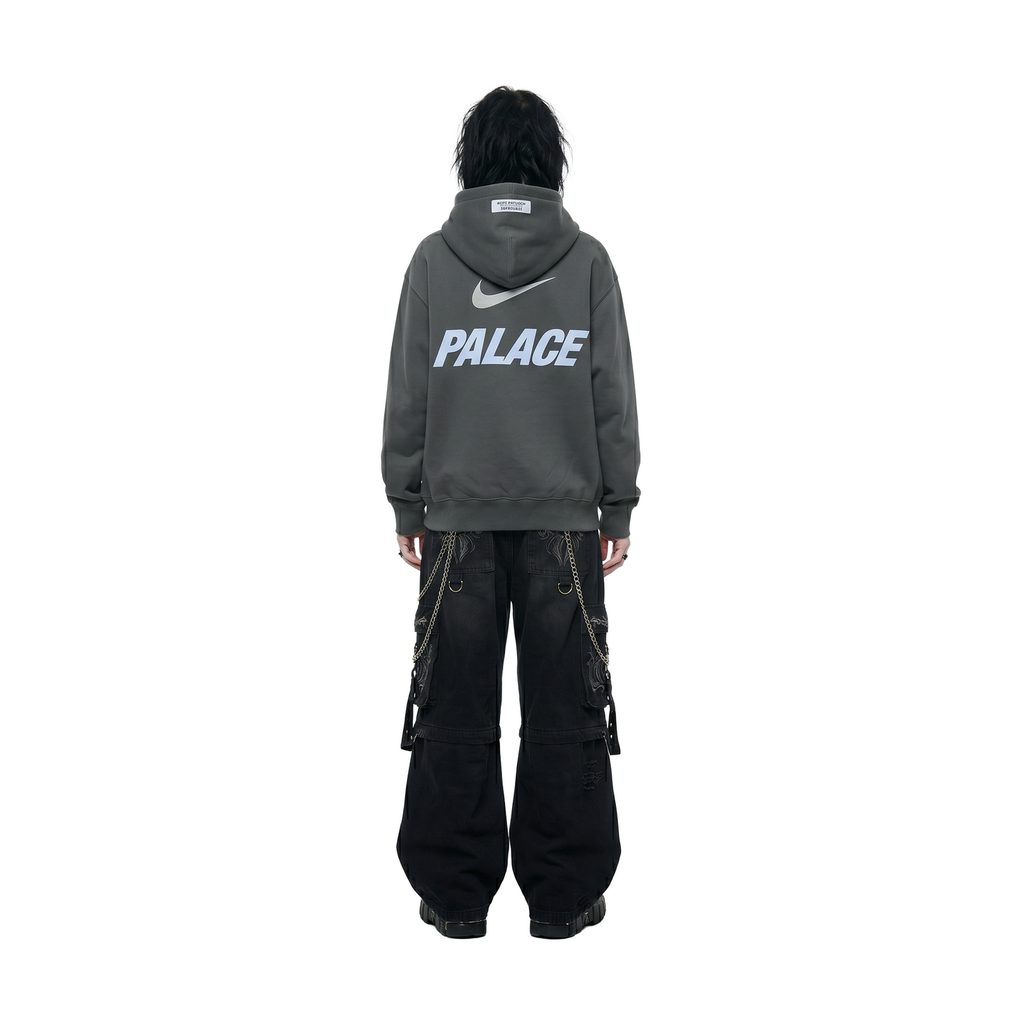 Palace x Nike Front Swoosh Hoodie Charcoal (SS26)