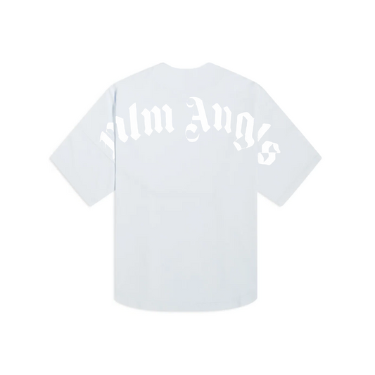 PALM ANGELS Tonal Logo Mock Neck Oversized Tee Blue/Illusion