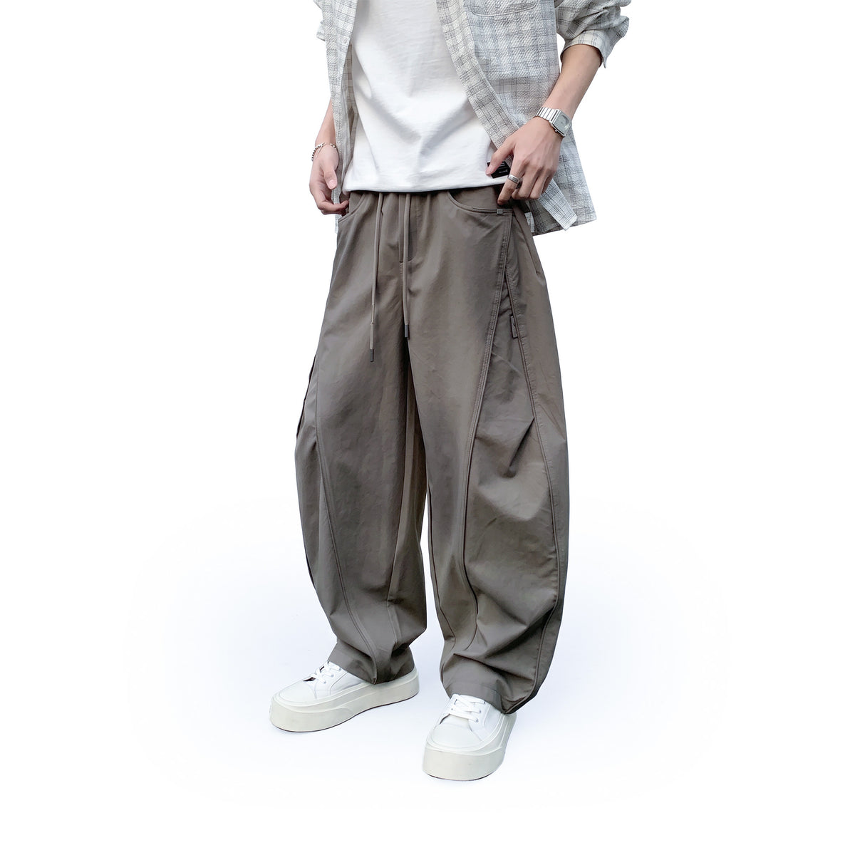 RAW/21 Wide Parachute Pants Washed Khaki (SS26)