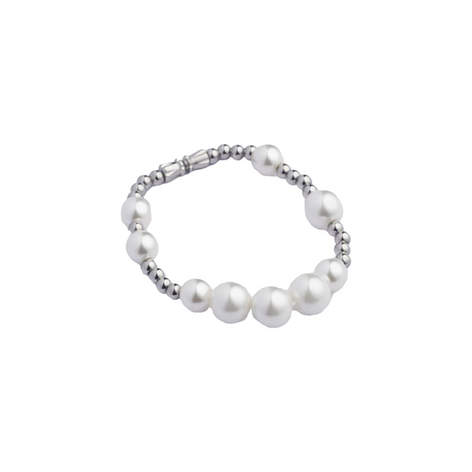 EK Collection Pearl Beaded Bracelet White (SS25)