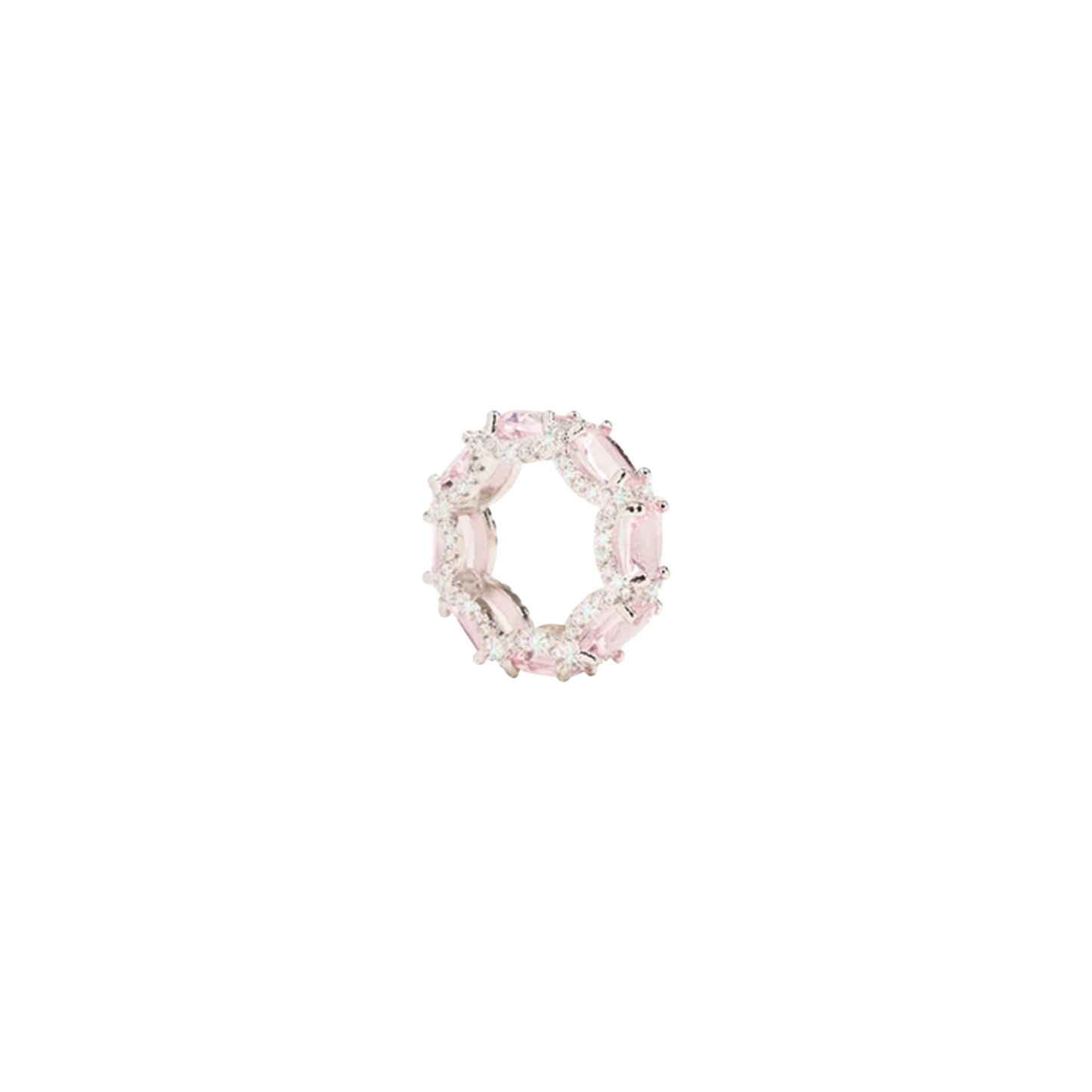 EK Collection Pink Gem Ring Silver