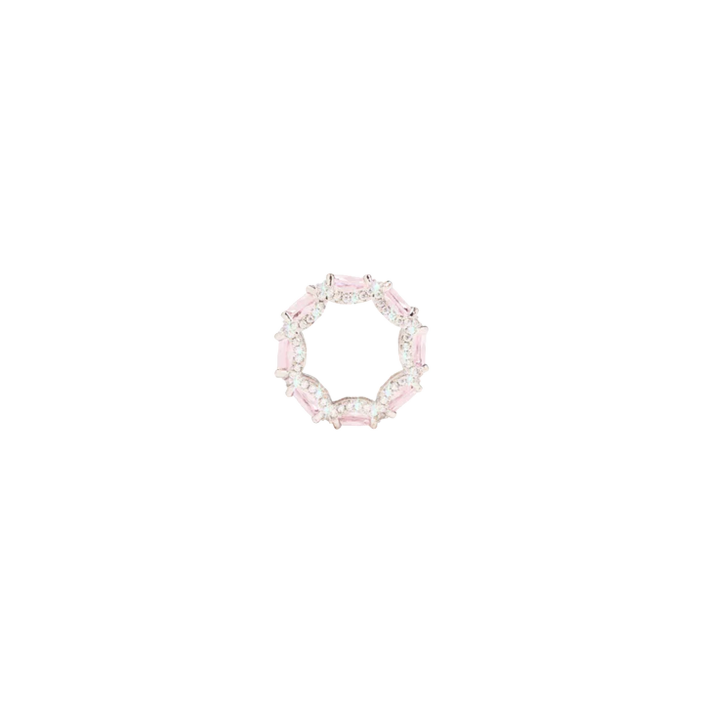 EK Collection Pink Gem Ring Silver