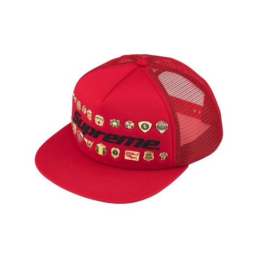 Supreme Pins Mesh Black 5-Panel Cap Red (SS26)