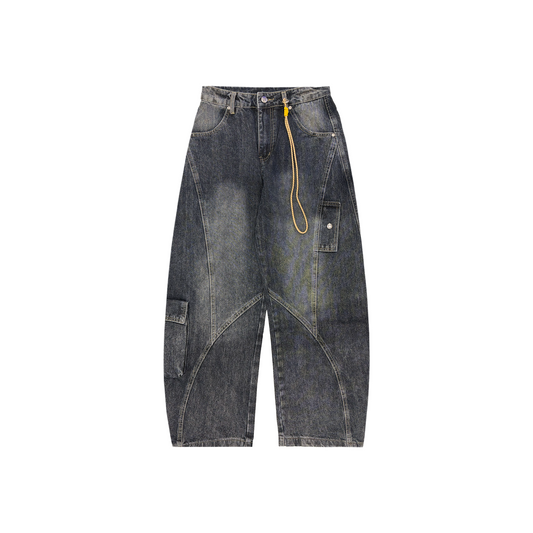 RAW/21 Asymmetry Baggy Denim Jeans Washed Black (SS26)