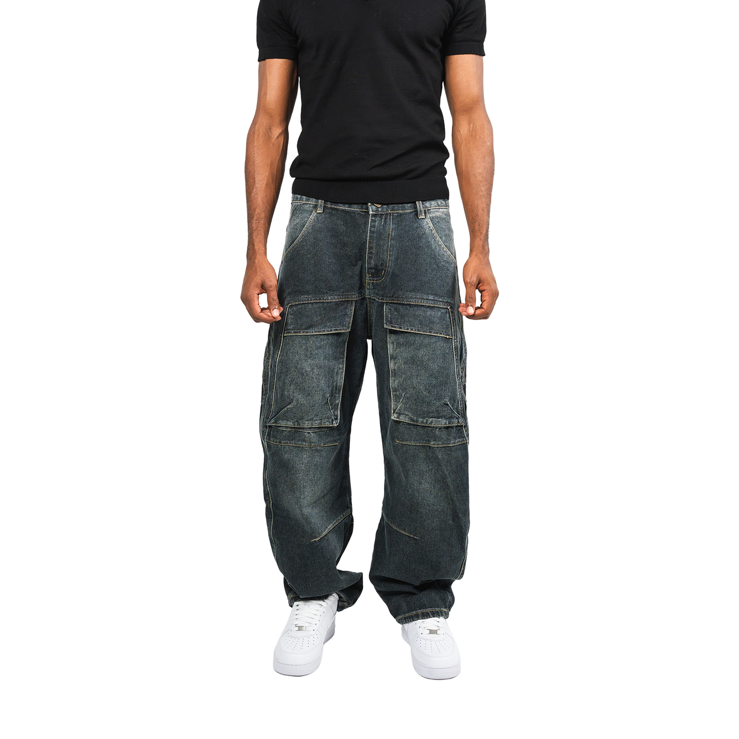 RAW/21 Frontload Utility Baggy Denim Jeans Black (SS26)