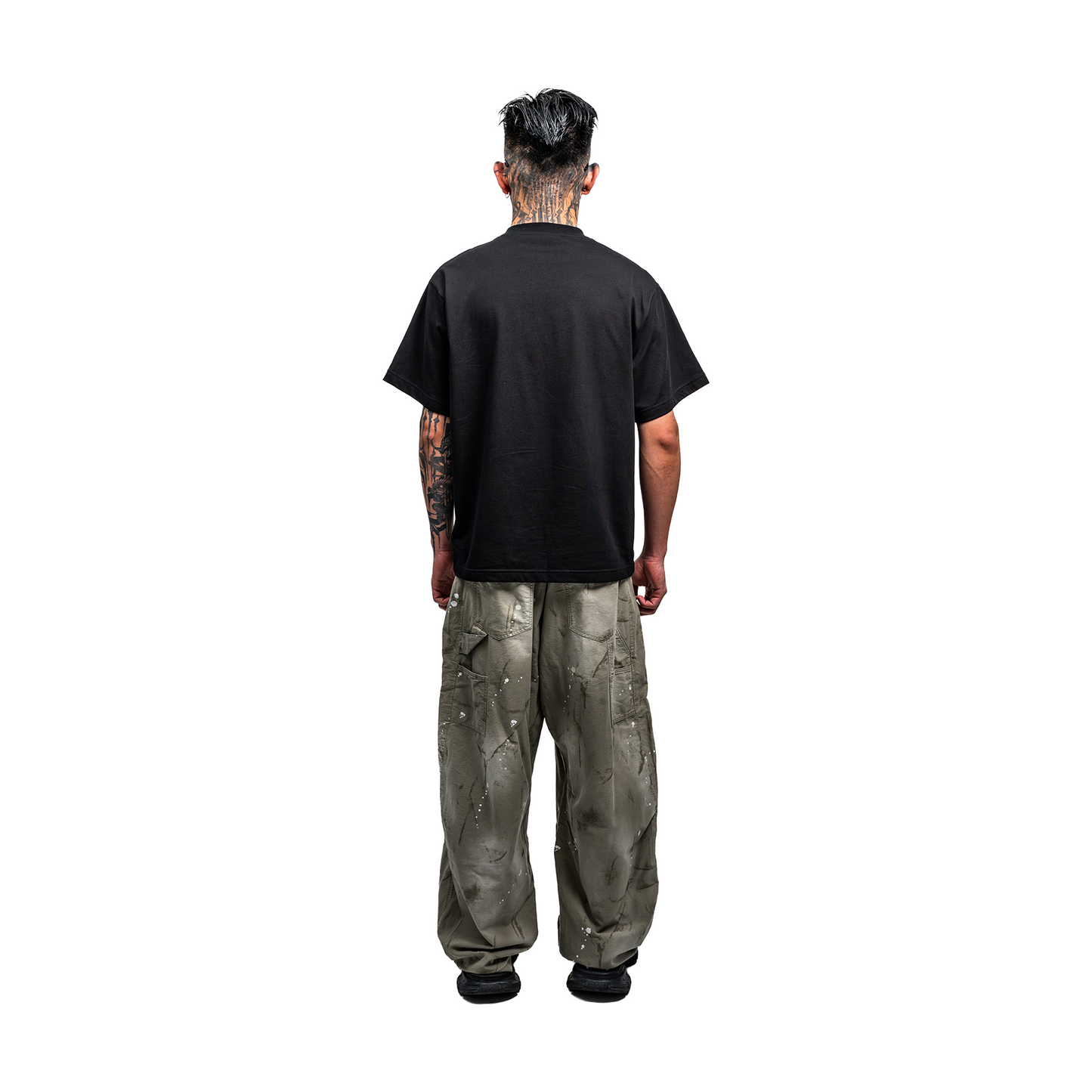 RAW/21 Paint Spatter Double Knee Jeans Light Olive (SS26)