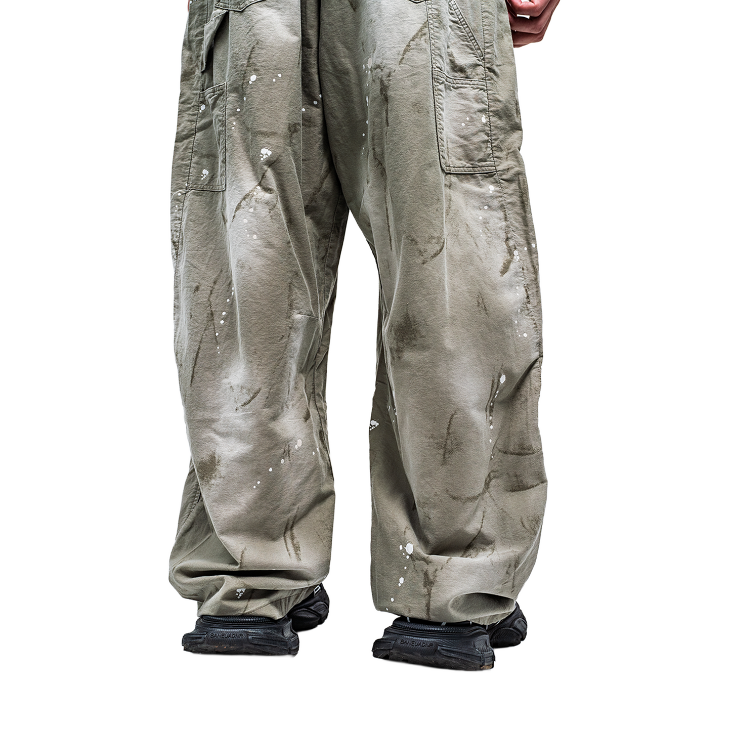 RAW/21 Paint Spatter Double Knee Jeans Light Olive (SS26)