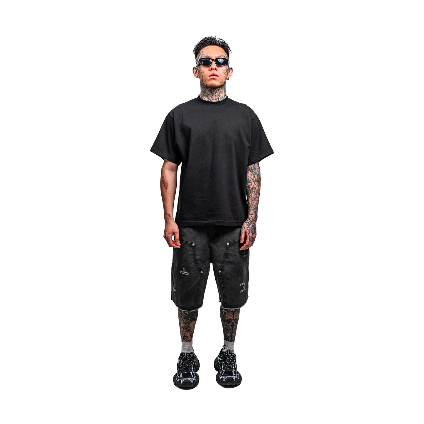 RAW/21 Washed Double Knee Denim Jorts Washed Black (SS26)