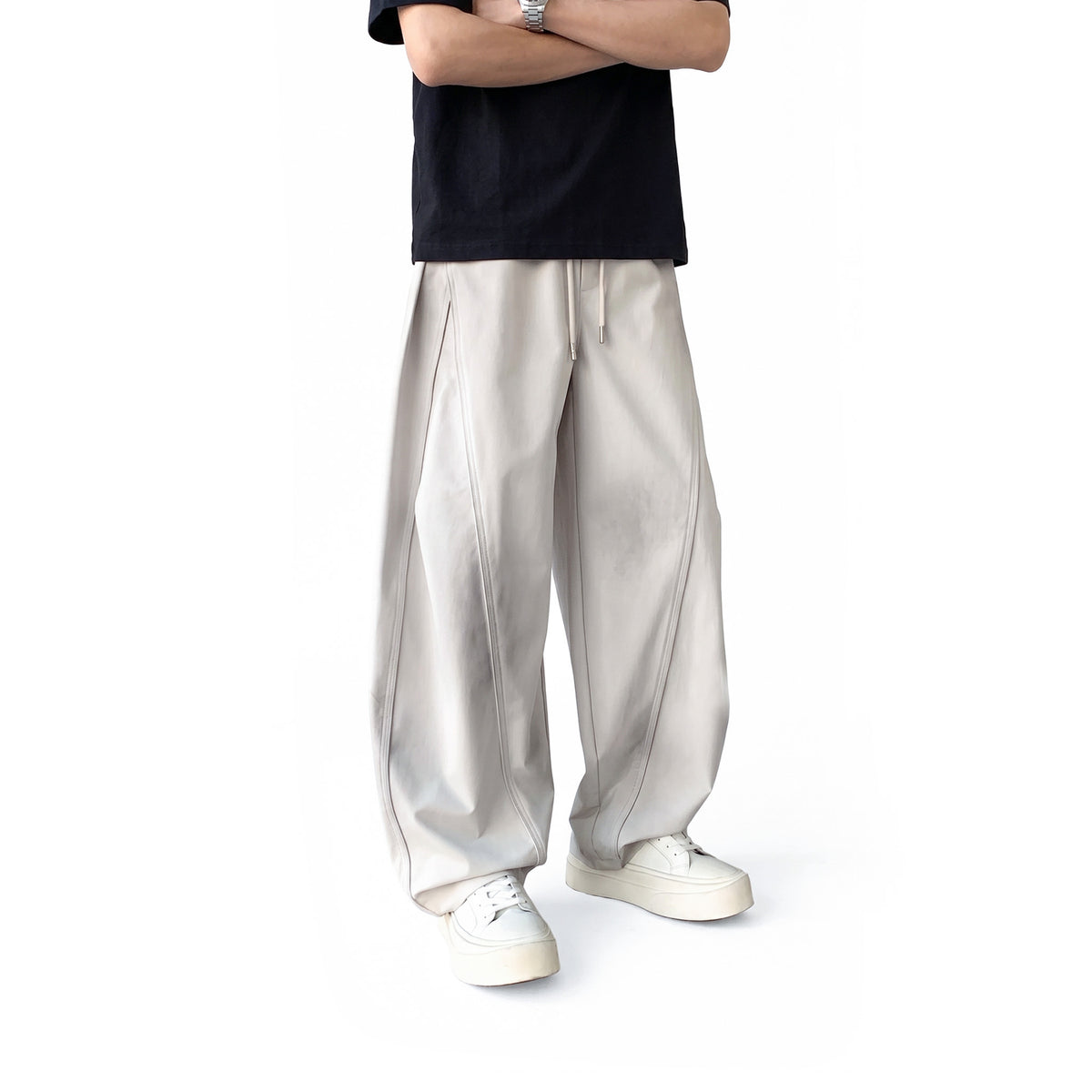 RAW/21 Wide Parachute Pants Washed Beige (SS26)