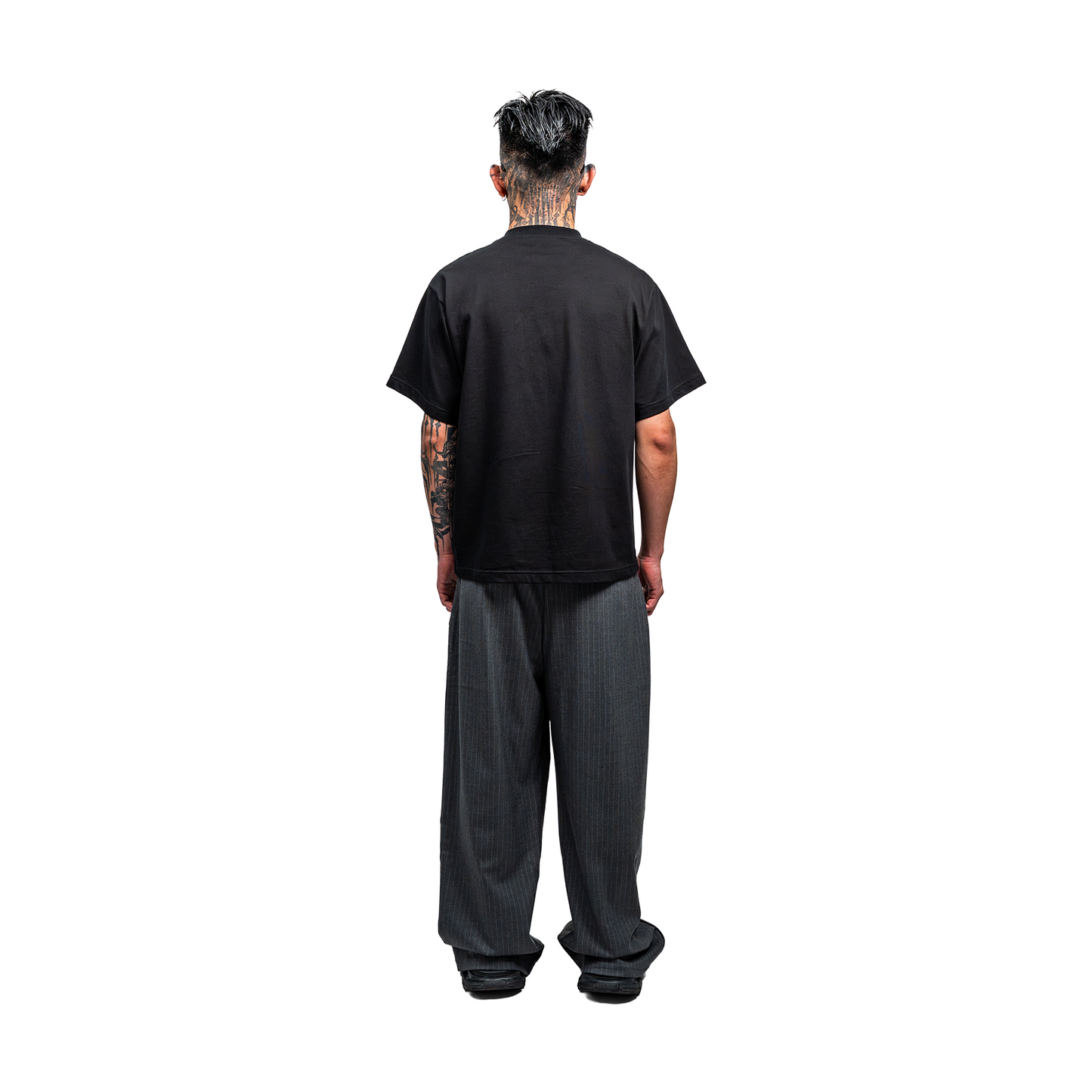 RAW/21 Wide Pinstripe Trousers Grey (SS26)