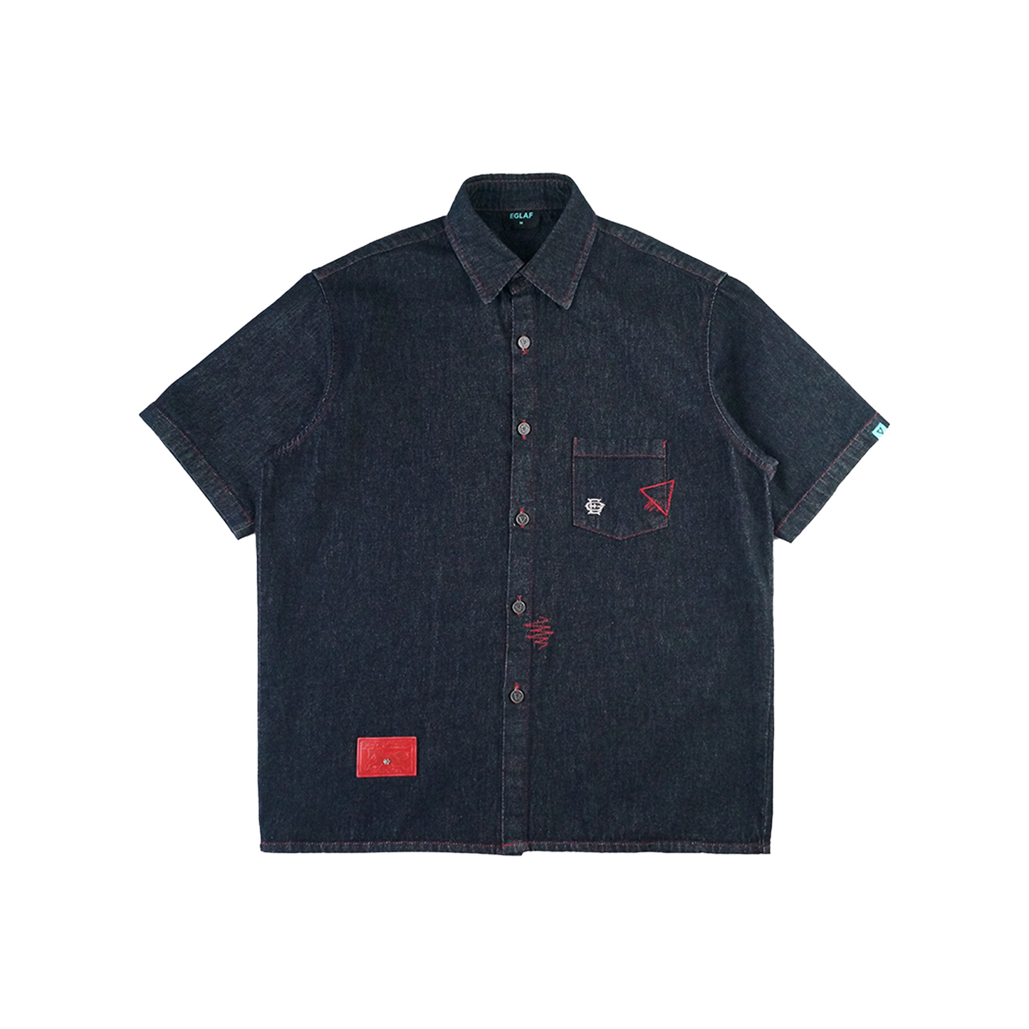 EGLAF RU Loose Fit Denim Shirt Dark Blue (SS26)