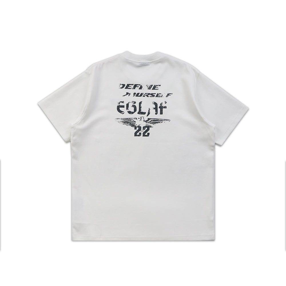EGLAF R//W Distressed Texts Tee White (FW25)