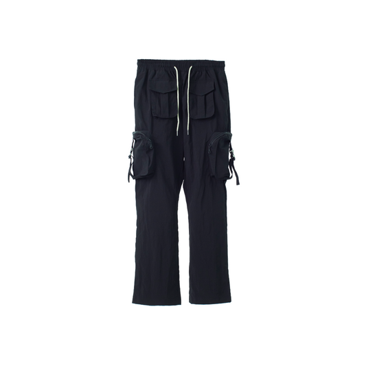 RYW. Flare Nylon Cargo Pants Black (SS24)