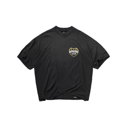 Represent Angel Border Tee Stained Black (FW25)