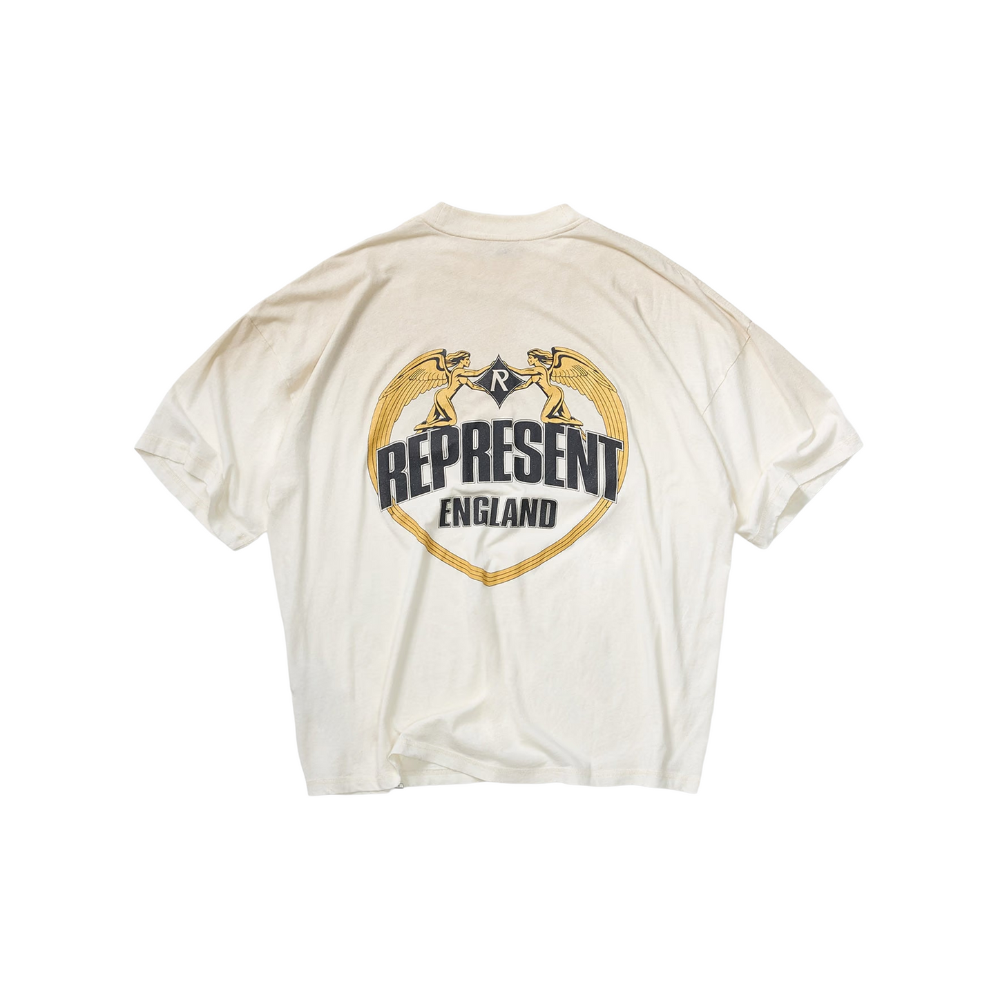 Represent Angel Border Tee Washed Ecru (FW25)