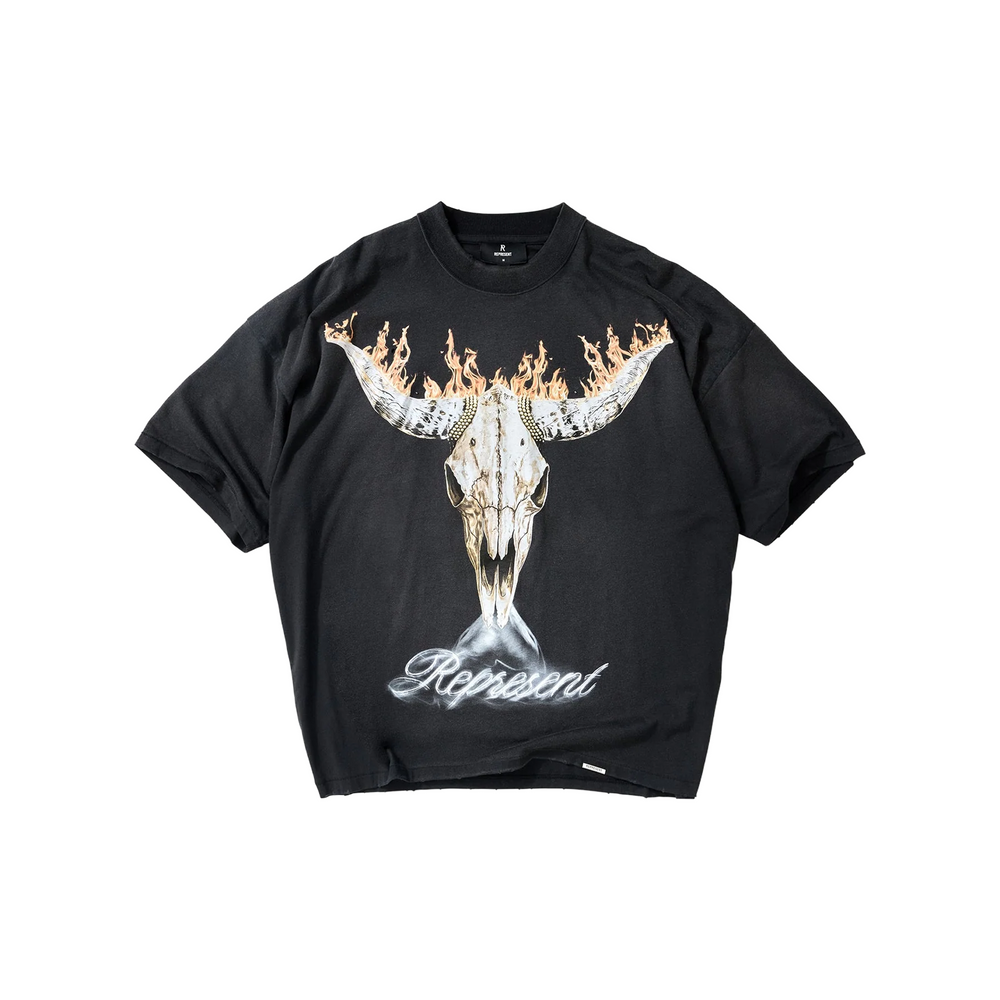 Represent British Cowboys Tee Stained Black (SS26)