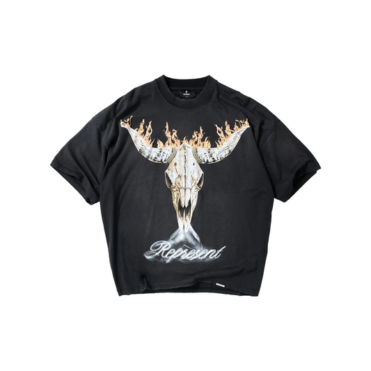 Represent British Cowboys Tee Stained Black (SS26)