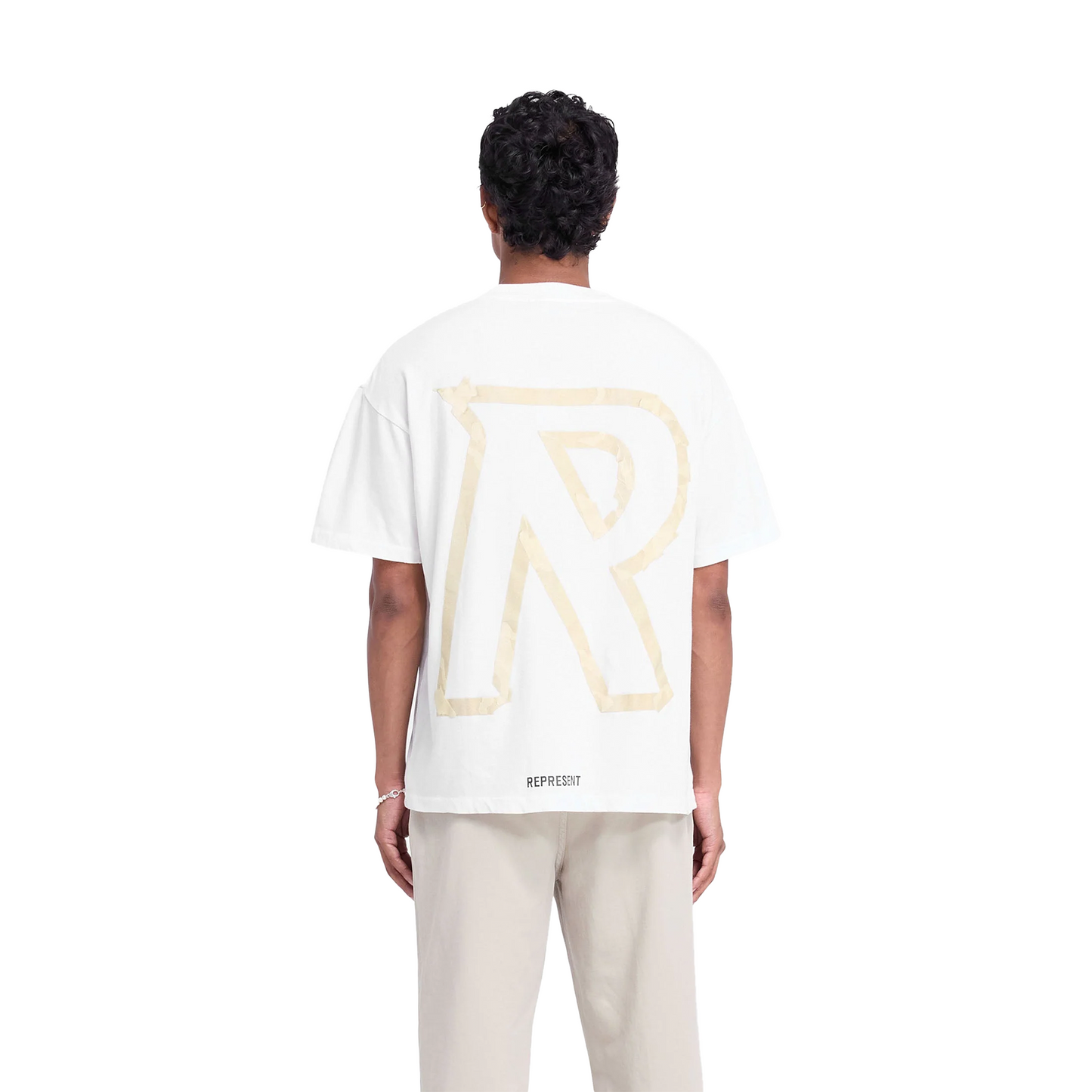 Represent Masking Tape Initial Tee Flat White (FW24)