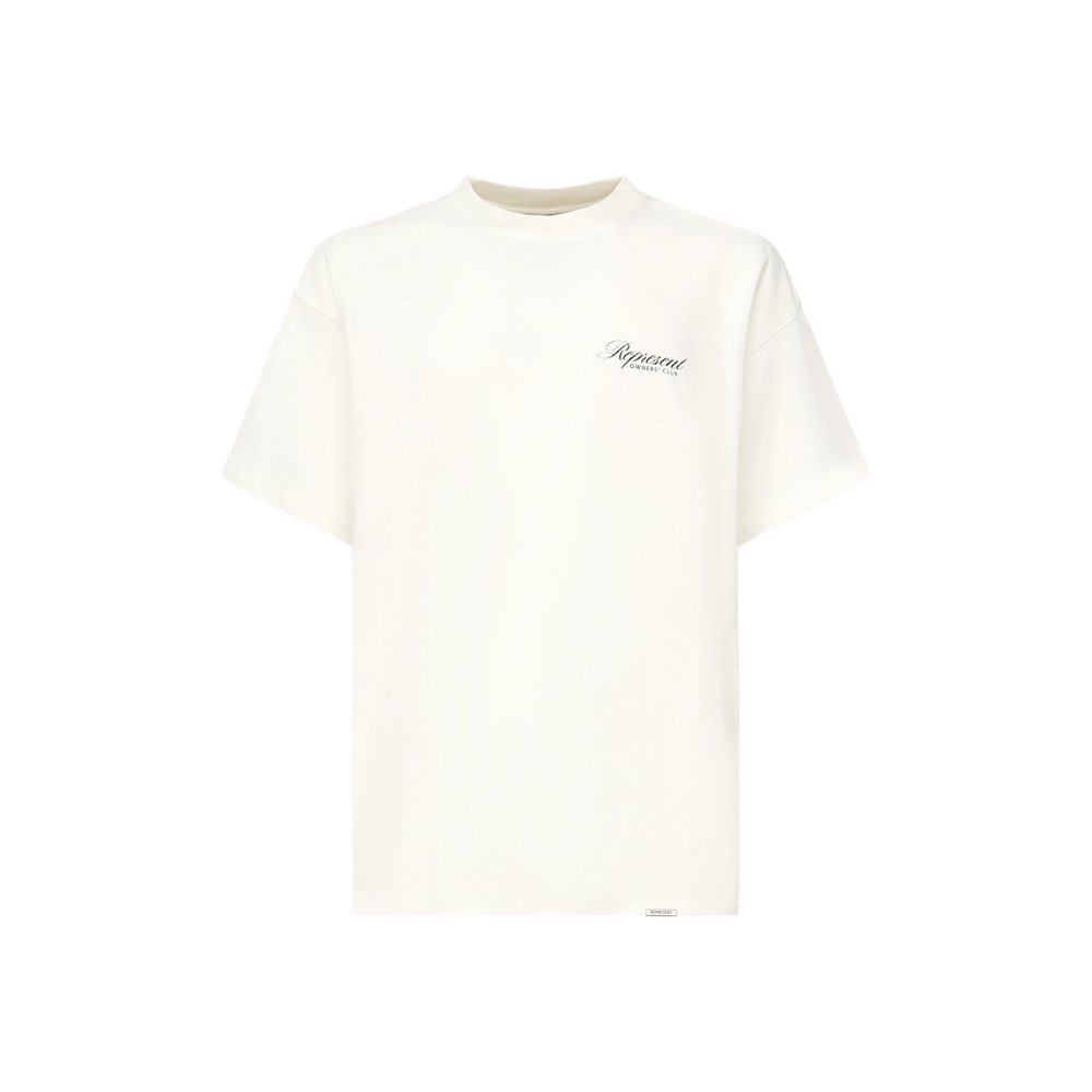 Represent Owners Club Script Tee Flat White (SS26)