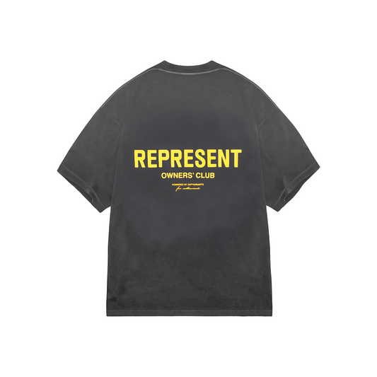 Represent Owners Club Tee Vintage Grey/Yellow (SS25)
